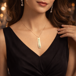 Aurelia Paw ™ Engraved Bar Necklace