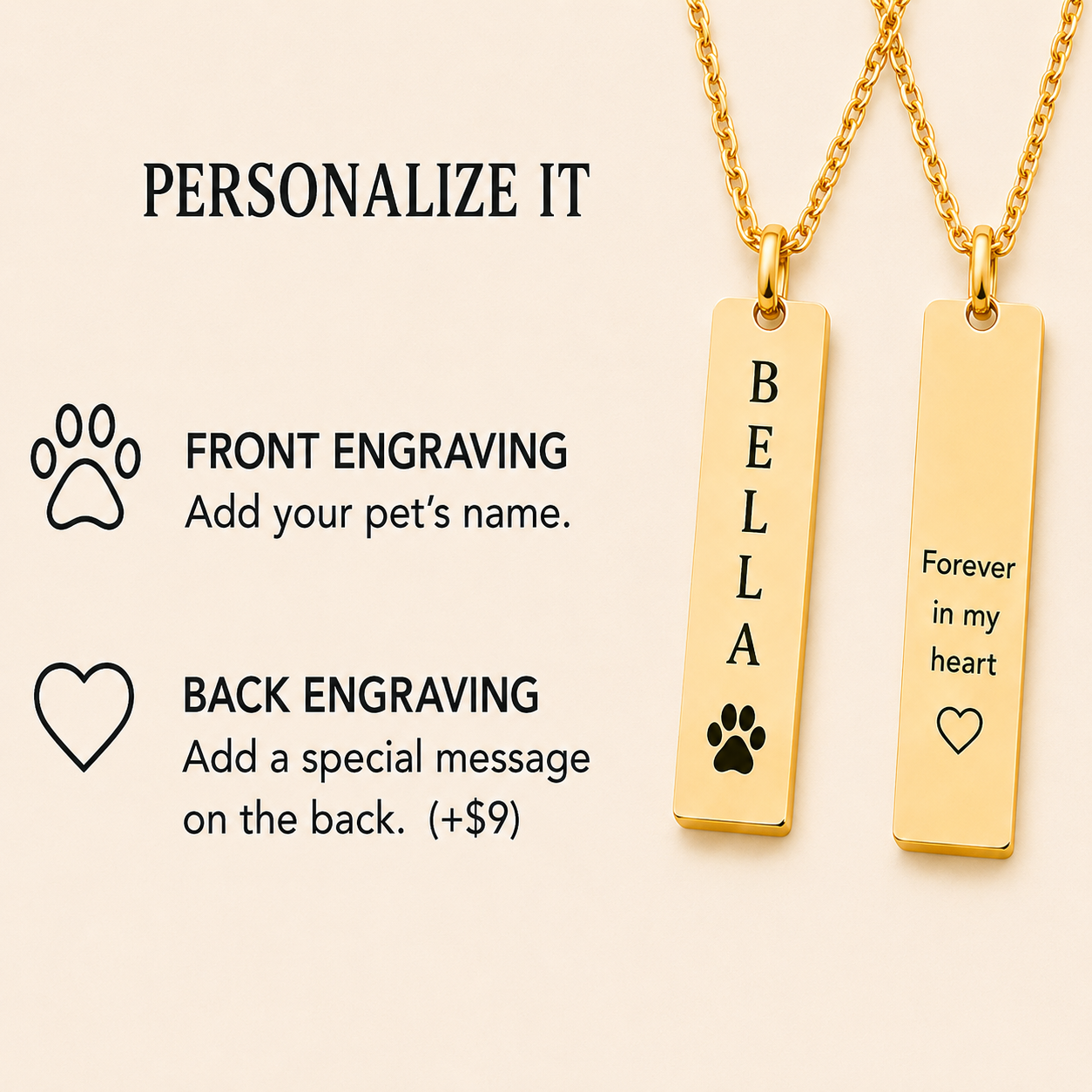 Aurelia Paw ™ Engraved Bar Necklace - Image 14