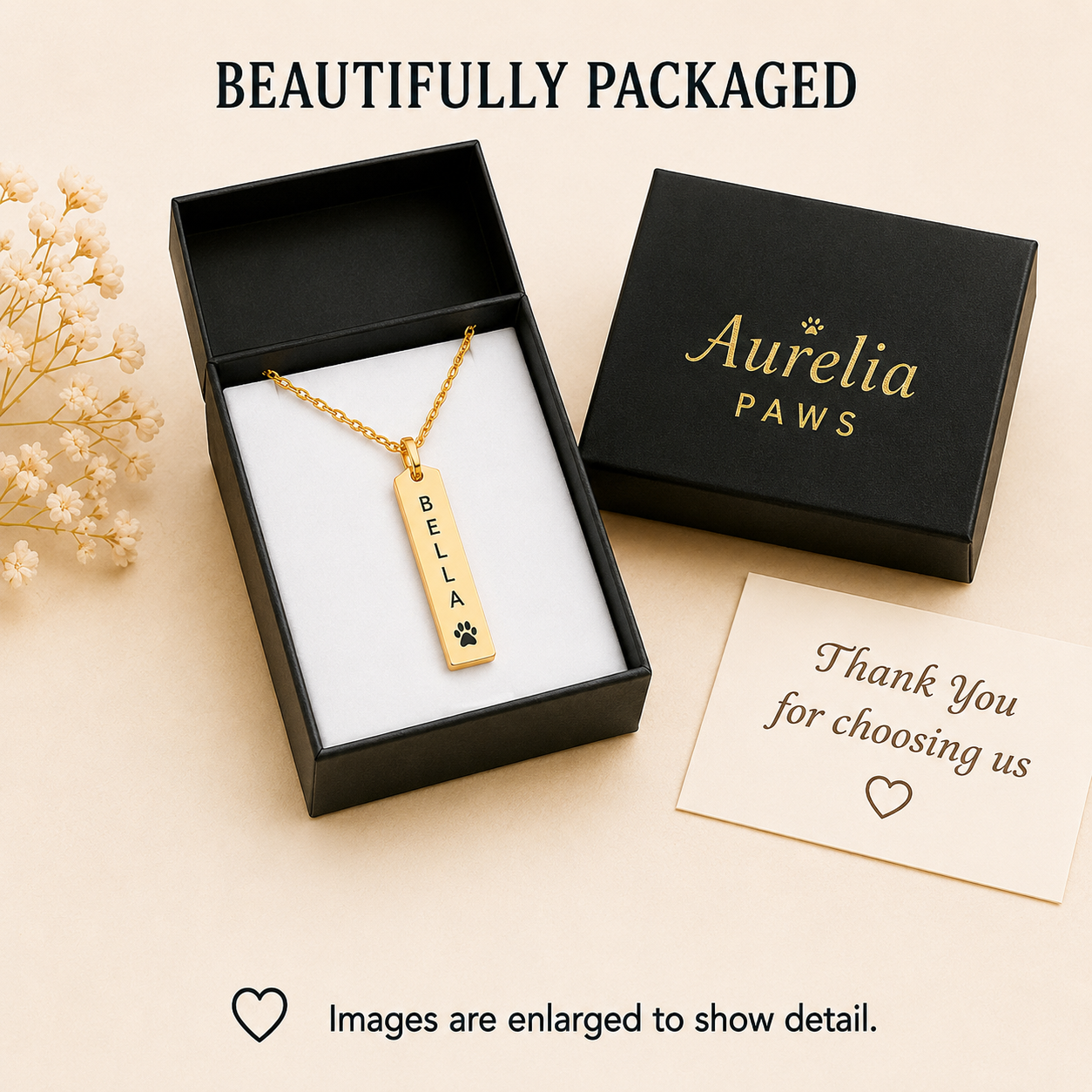 Aurelia Paw ™ Engraved Bar Necklace - Image 17
