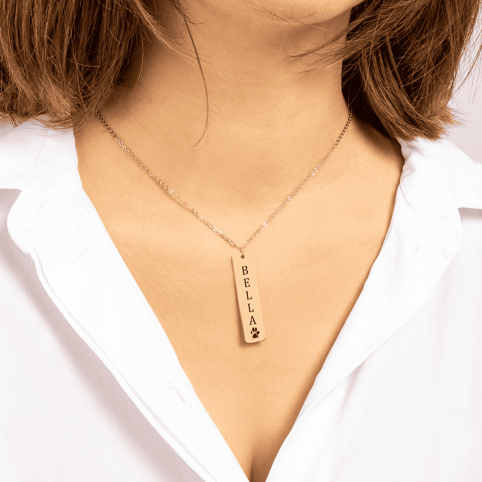 Aurelia Paw ™ Engraved Bar Necklace - Image 2